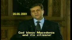 Boris Trajkovski statement to the people in Macedonia 2001