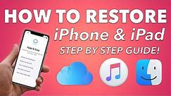How to RESTORE your iPHONE or iPAD using iTunes, Finder and iCloud! - STEP BY STEP GUIDE
