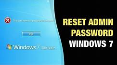 How to Reset Windows 7 Admin Password