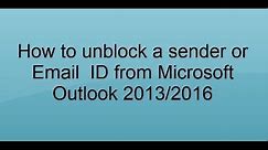 How to Unblock a sender or Email ID in Microsoft Outlook