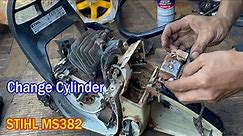 Repair Chainsaw STIHL MS382 / Change Cylinder Chainsaw STIHL MS382