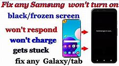If your Samsung Galaxy/tab won't turn on, won't charge, won't respond, black/frozen screen, stuck