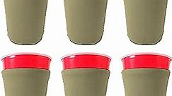 Blank Neoprene Party Cup Coolie (6 Pack, Khaki)