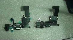 iPhone 5C and iPhone 5 Charger Port Dock Connector Flex Cable Comparison