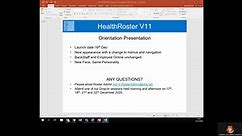 HealthRoster V11 Presentation