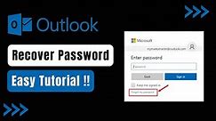 How to Recover Outlook Account - Reset Password Outlook.com !