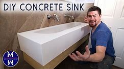 DIY Concrete Sink & Countertop ll Small Bathroom Renovation