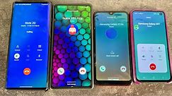 Incoming Calls Four Phones LG Wing | Samsung Galaxy Note 20 vs Galaxy A01 | Samsung Galaxy S10e