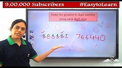 Finding the greatest and smallest numbers with given digits | 6 digits | Class 3 | ICSE | CBSE
