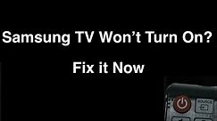 Samsung Smart TV won't turn on - Fix it Now