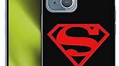 Head Case Designs Officially Licensed Superman DC Comics Black and Red Logos Soft Gel Case Compatible with Apple iPhone 14