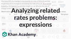 Analyzing related rates problems: expressions | AP Calculus AB | Khan Academy