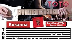 Rosanna - Toto - Guitar Cover/Lesson + TAB - Intro/Verse/Pre-Chorus/Chorus/Solo || Playthrough