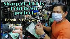 Sharp CRt tv= Hold down Protect Problem.. Repair in Easy Way.