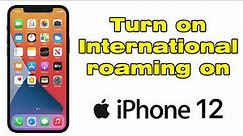 How to turn on international roaming on iPhone 12