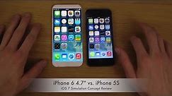 iPhone 6 4.7" vs. iPhone 5S - iOS 7 Simulation Concept Review