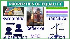 Properties of Equality with examples and test in 5 mins
