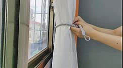 Curtain Tiebacks Ropes, Handmade Curtain Holdbacks, 2Pcs Curtain Ropes Tiebacks with 2 Metal Screw Hooks (White)