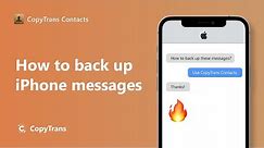 How to back up iPhone messages