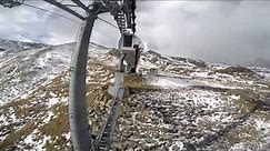 taking an aerial cable car from Zermatt ZBAG-lz to Trockener Steg