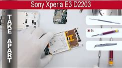 How to disassemble 📱 Sony Xperia E3 D2202, D2203, D2206, Take Apart, Tutorial