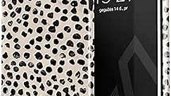 BURGA Phone Case Compatible with iPhone 7 Plus / 8 Plus - Hybrid 2-Layer Hard Shell + Silicone Protective Case -Black Polka Dots Pattern Nude Almond Latte - Scratch-Resistant Shockproof Cover