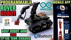 How To Make Programmable Bluetooth Controlling Rover Robot | 6DOF Robot Arm | Tracked Robot |Arduino