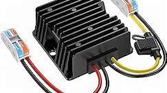 24V to 12V Converter 20A 240W with Fuse Waterproof and Wire Terminal Block, 20V to 12V Step Down More Safe, 18V to 12V Converter for Golf Cart Truck Vehicle Boat Solar System (Accept DC 15-40V Inputs)