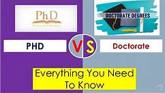 What Is The Difference Between PHD And Doctorate Degree | Phd Vs Professional Doctorate Degree