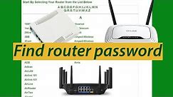 How to find admin & password any router