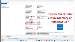 How to Check Total Virtual Memory on Windows 11?