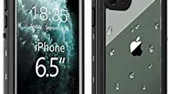 iPhone 11 Pro Max Case,Built-in Screen Protector Rugged Bumper Clear Back Cover Waterproof Full Body Protection Case with Wrist Strap for Apple iPhone 11 Pro Max (Black)