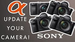Sony Alpha Firmware: How To Update, Install on a7II, a7RII, a7SII, a6300, a6500, a9