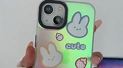 2 Pack for iPhone Laser Bunny Rabbit 2PCS Phone Case Cover