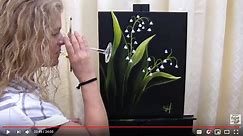 Learn to Paint Lilies of the Valley with Acrylic | Paint and Sip at Home | Step by Step tutorial