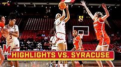 Syracuse at Maryland | Highlights | Big Ten Women's Basketball | Nov. 19, 2023