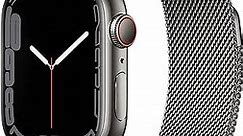 Apple Watch Series 7 [GPS + Cellular 41mm] Smart Watch w/Graphite Stainless Steel Case with Graphite Milanese Loop. Fitness Tracker, Blood Oxygen & ECG Apps, Always-On Retina Display, Water Resistant