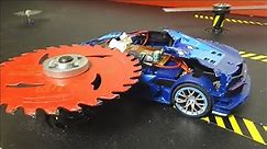 RC Bugatti vs Spinning Blades || RC Car Crash & Smash