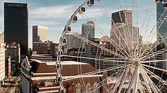 A drone's eye view of the SkyView Atlanta Ferris wheel - Atlanta Magazine