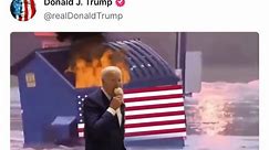 Trump Posted Video Depicting the United States as a Burning American Flag Dumpster Fire