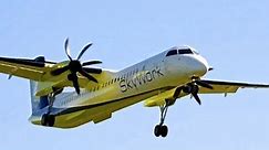 Skywork Airlines Dash 8Q402 landing at Bern-Belp from Barcelona HD