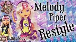 Ever After High Melody Piper Doll Hair Restyle Tutorial - How To Curl Doll Hair