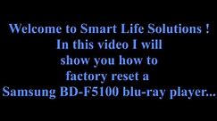 Factory reset | Samsung blu-ray player BD-F5100 how to