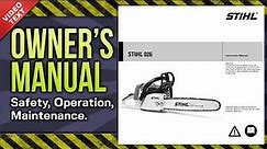 Owner's Manual: STIHL 026 Chain Saw