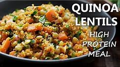 QUINOA and LENTILS Recipe | HIGH PROTEIN Vegetarian and Vegan Meal Ideas