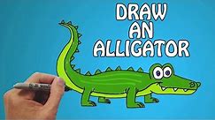 How To Draw An Alligator For Kids in Quick & Easy Steps | Basic Drawing Lessons For Kids