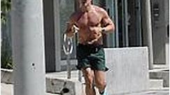 Colin Farrell shows off his abs while jogging in Los Angeles