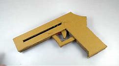 How to make Pistol Toy GUN from cardboard DIY that Shoots Bullets at Home YouTube