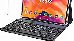 Tablet with Keyboard, 2 in 1 Tablet, 6GB+128GB, 1TB Expand, Android 13 Tablet, 10 inch Tablet with Case, Mouse, Stylus, 8000mAh Battery, 2.4G/5G WiFi, GPS, Google Certified Tablet PC