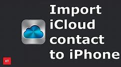 How to import contacts from iCloud to iPhone